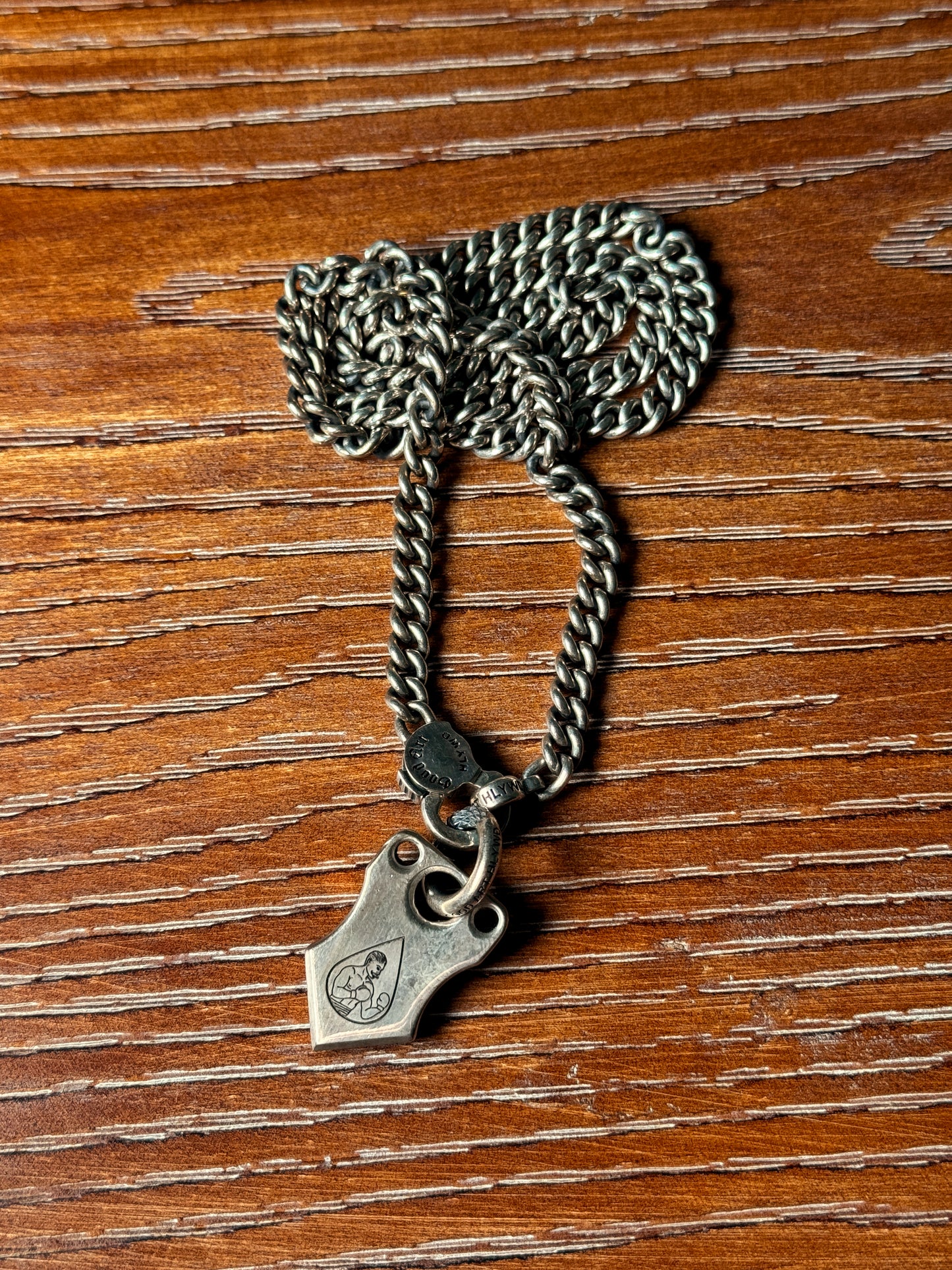 GAH Curb Chain with silver Tough Guy pendant